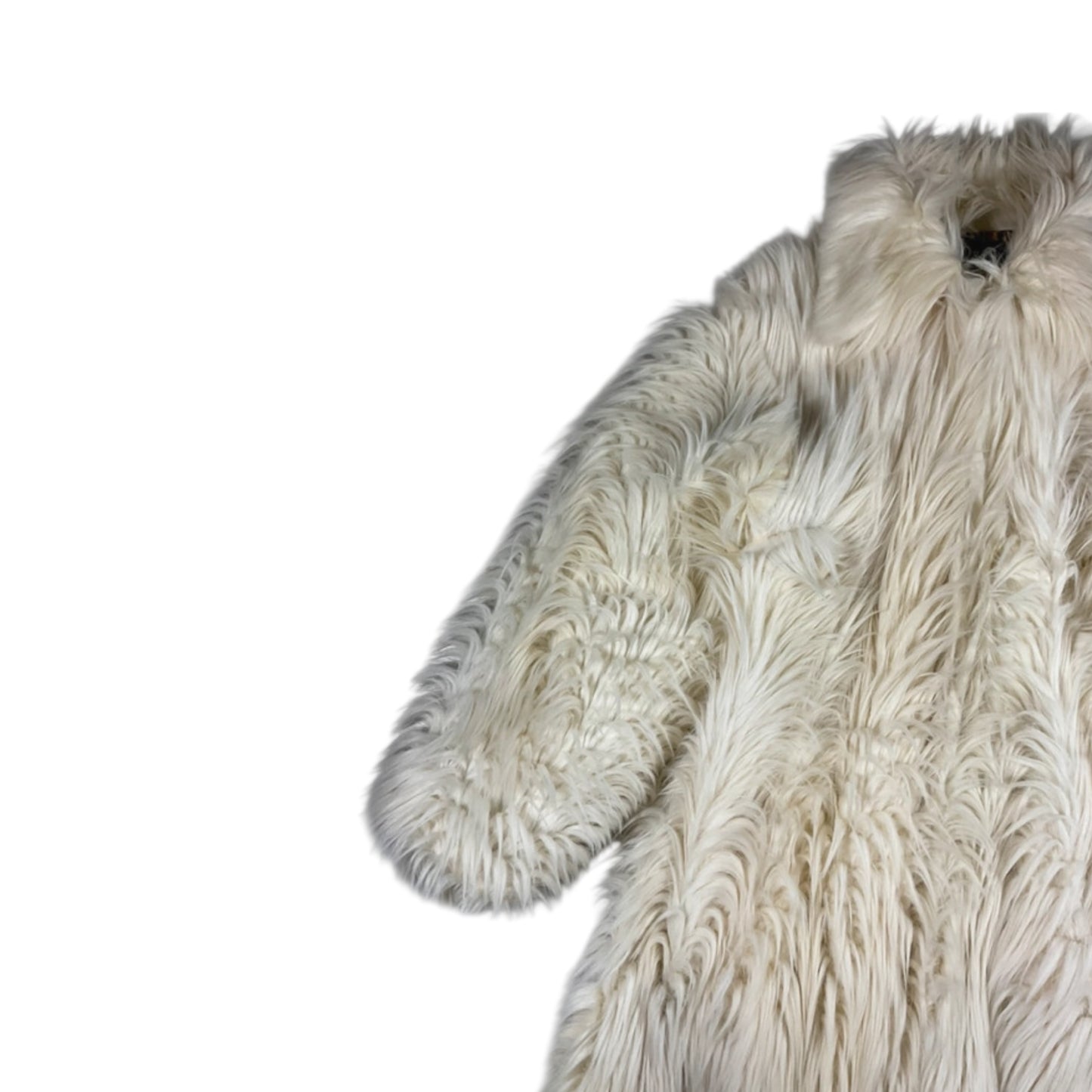 Vintage 90s Dolce&Gabbana afghan white maxi coat