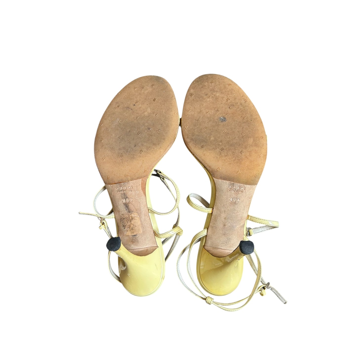 Vintage Gucci leo logo butter sandal heels / 38