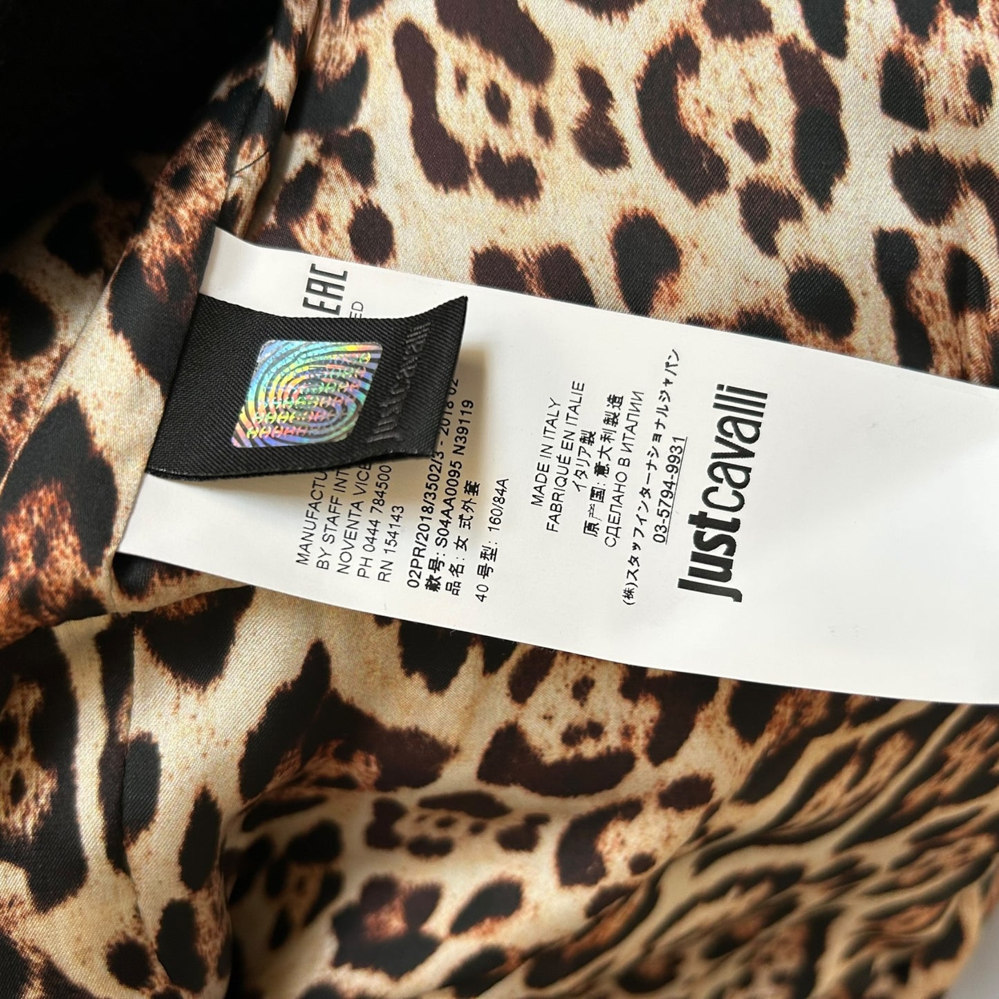 Roberto Cavalli wool black fur trim coat NWT