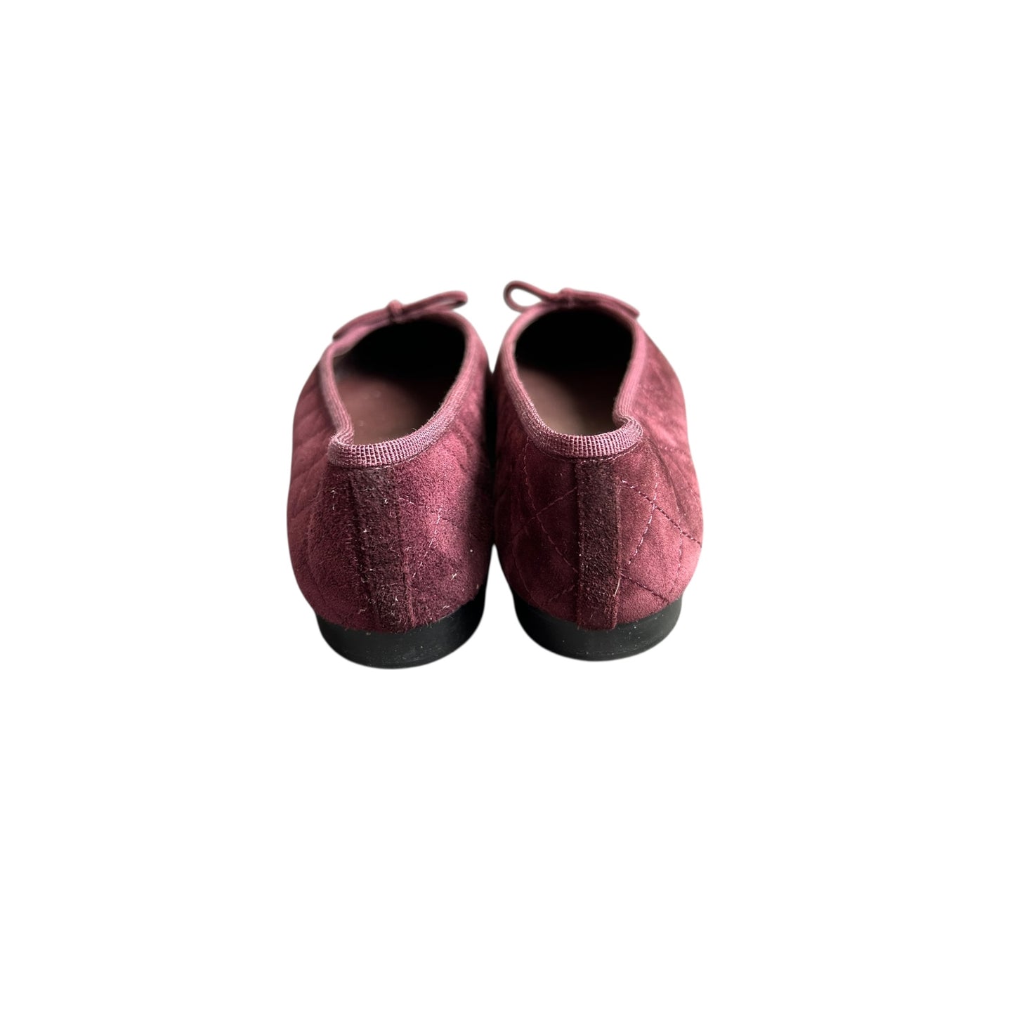 Vintage Chanel deep purple suede ballet flats CC interlocking logo / 37