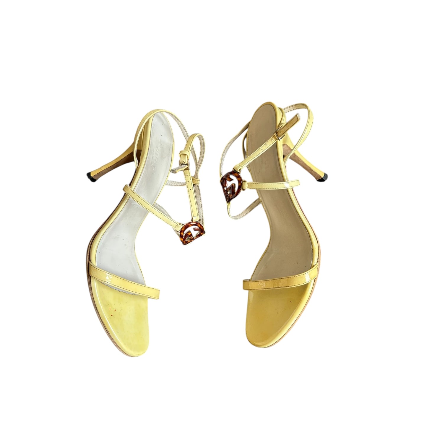 Vintage Gucci leo logo butter sandal heels / 38