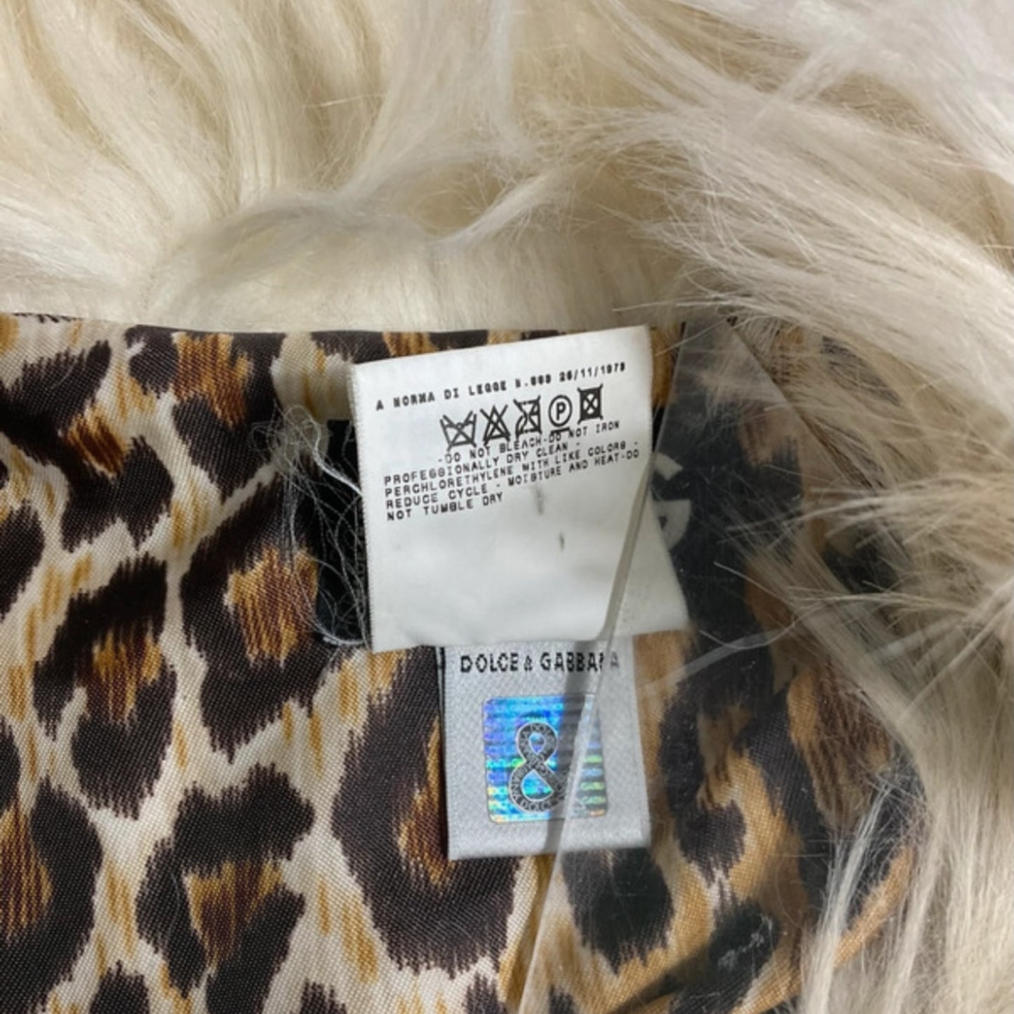 Vintage 90s Dolce&Gabbana afghan white maxi coat