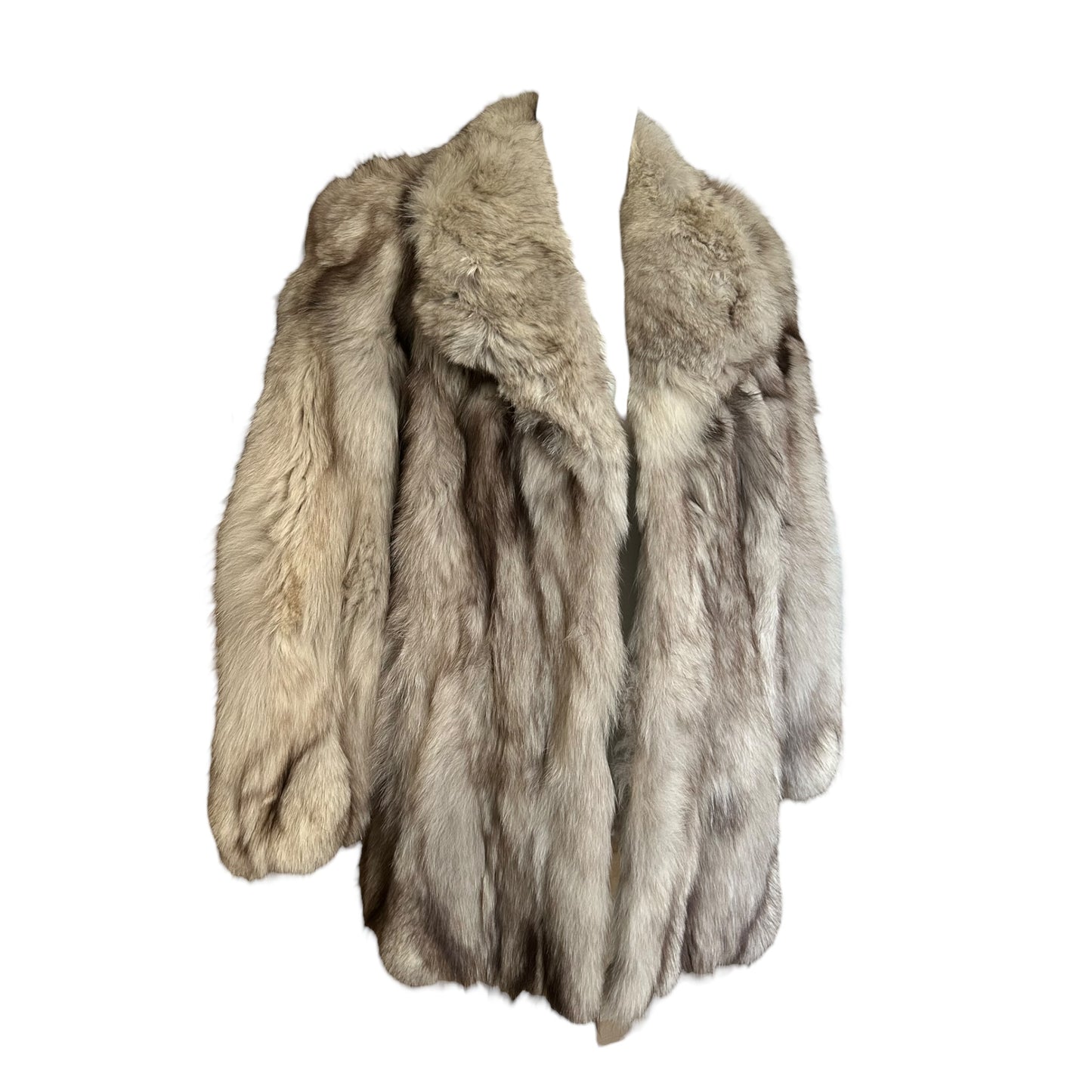 Vintage Fur white fox midi coat