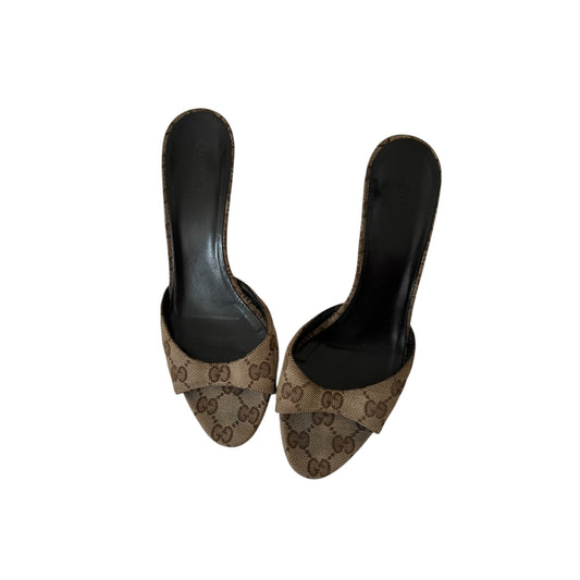 Vintage Gucci by Tom Ford monogram GG bamboo mule heels / 36