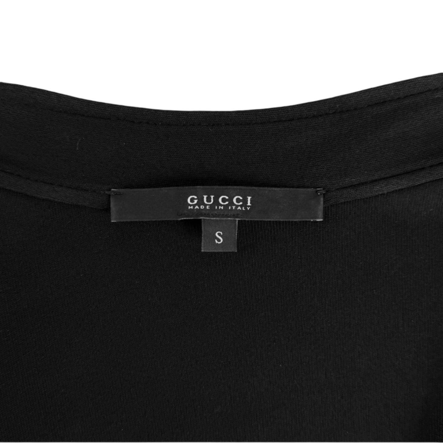 Vintage Gucci Fall 2006 Runway Black Chain Fringe Low Cut Long Sleeve Dress