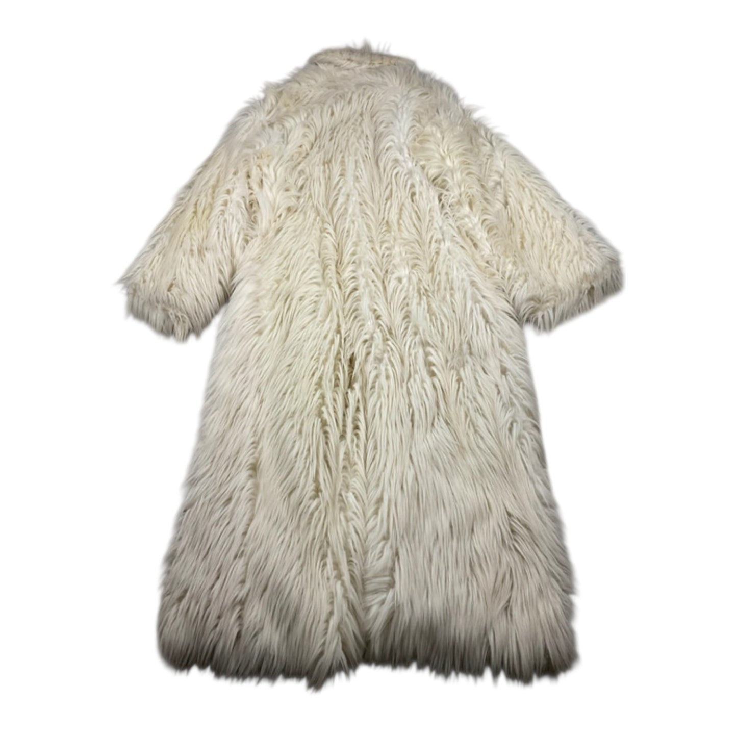 Vintage 90s Dolce&Gabbana afghan white maxi coat