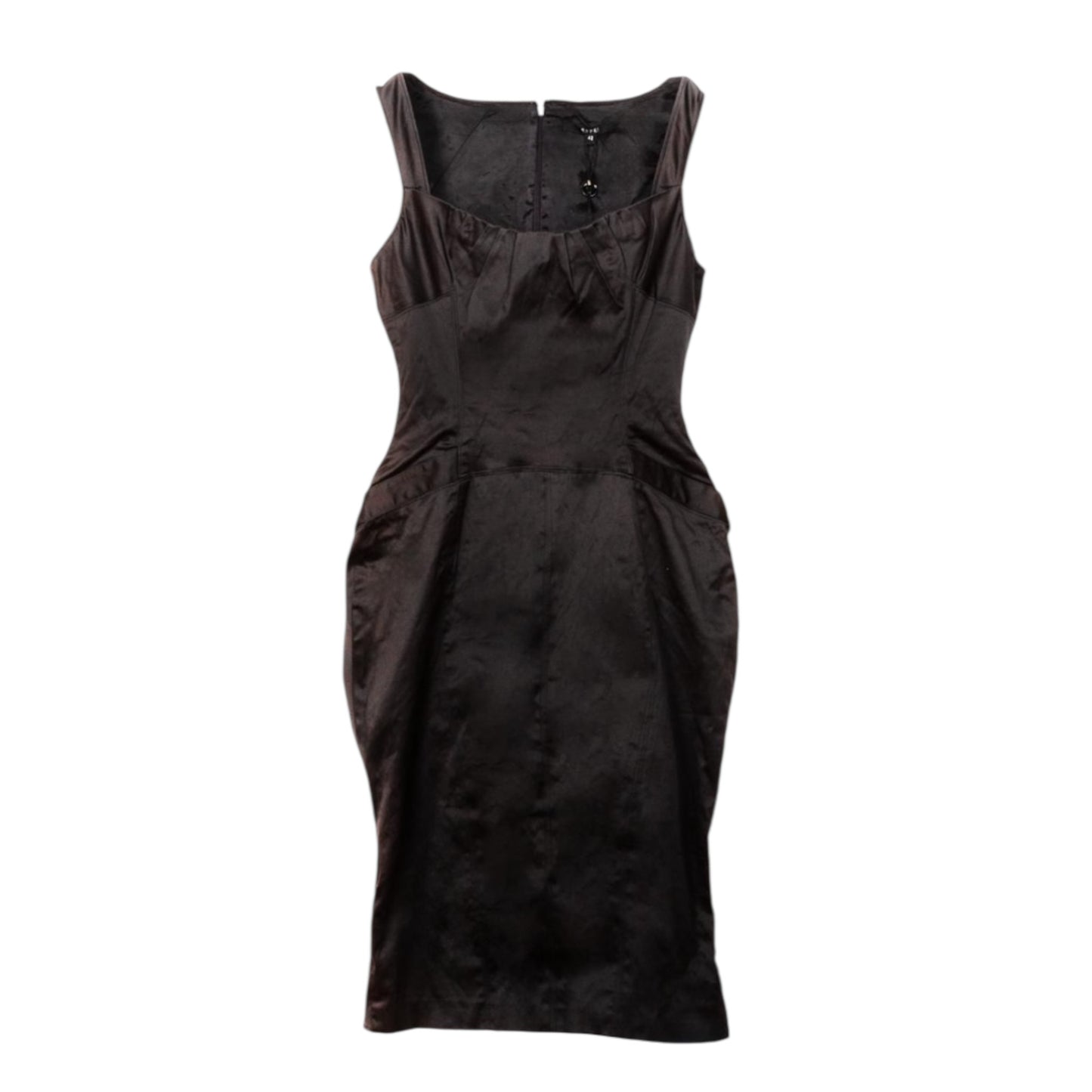 Vintage Gucci by Tom Ford FW2003 Gray Structured Satin Dress with Buckle Detailh