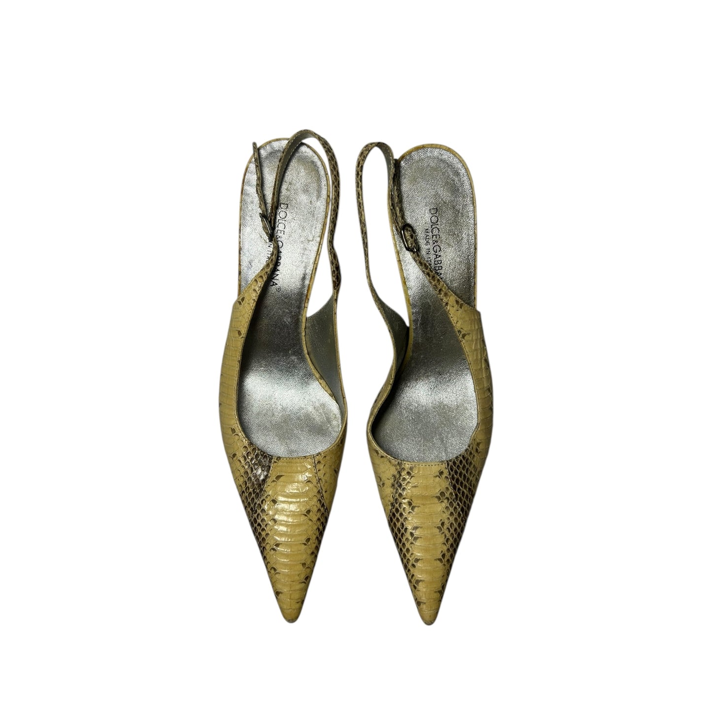 Vintage Dolce&Gabbana python slingback heels / 39