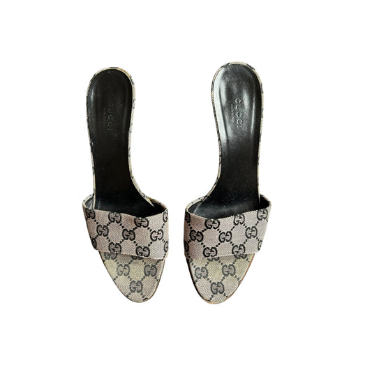 Vintage Gucci by Tom Ford monogram GG mule heels/ 37.5