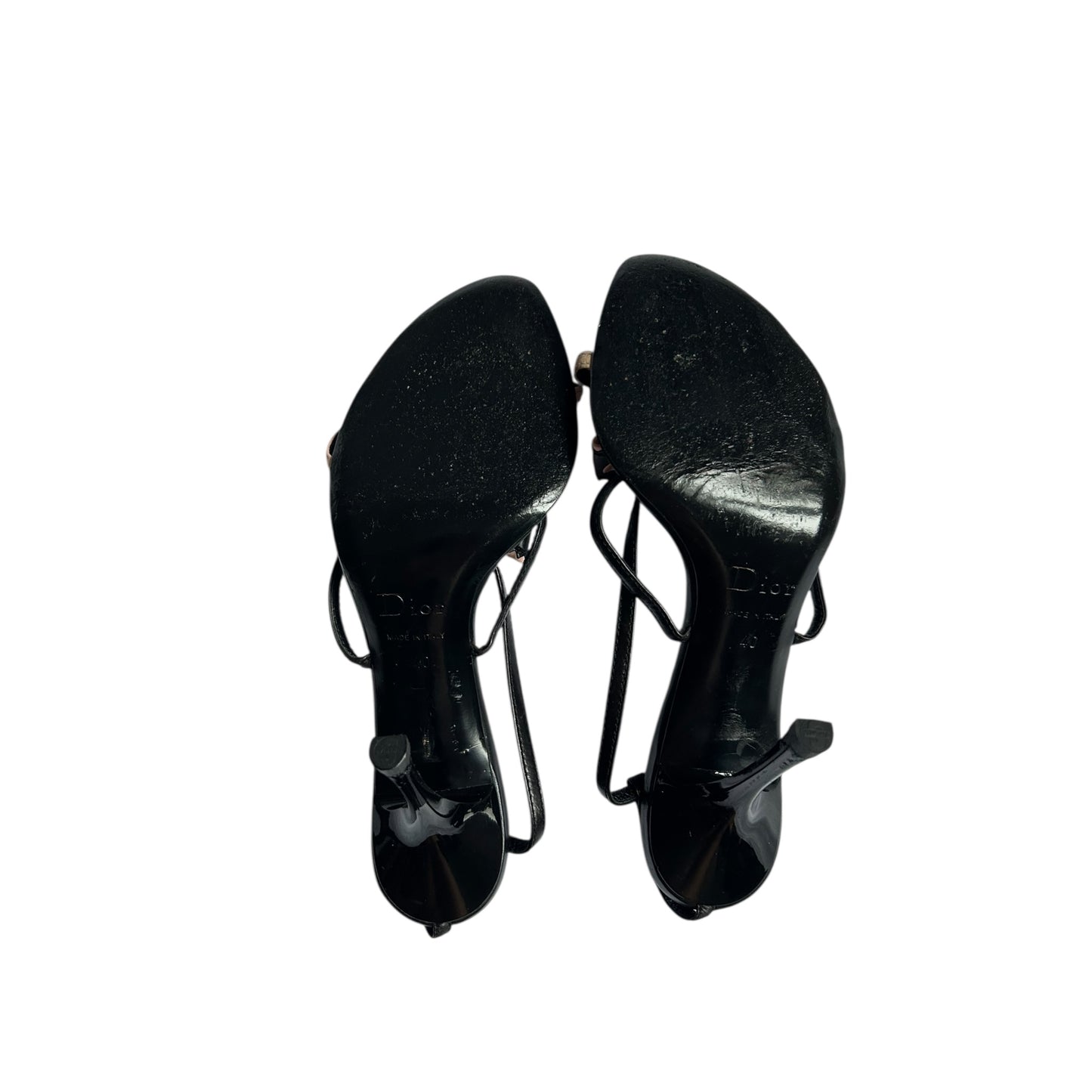 Vintage Dior by John Galliano bow tie pink black sandal heels / 40