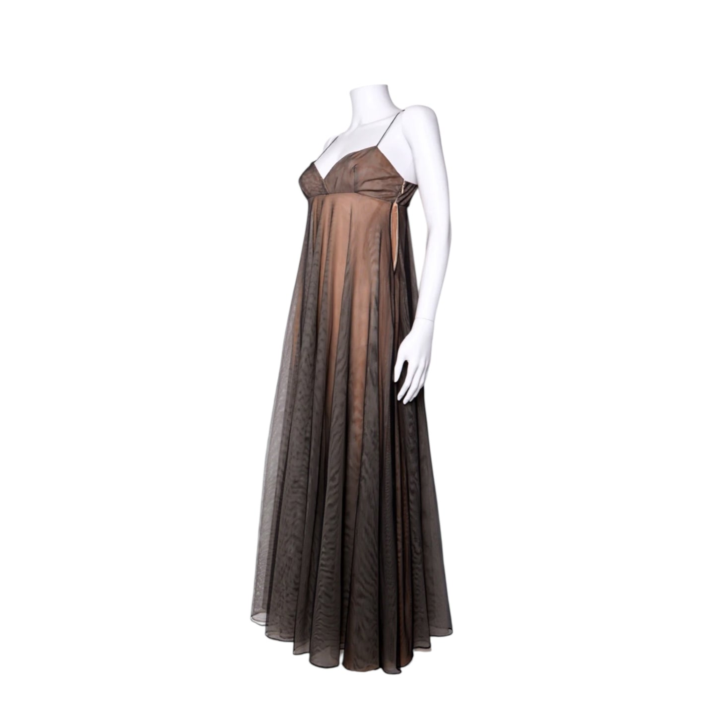 Vintage Gucci Fall Runway 1998 Brown Tulle Dress
