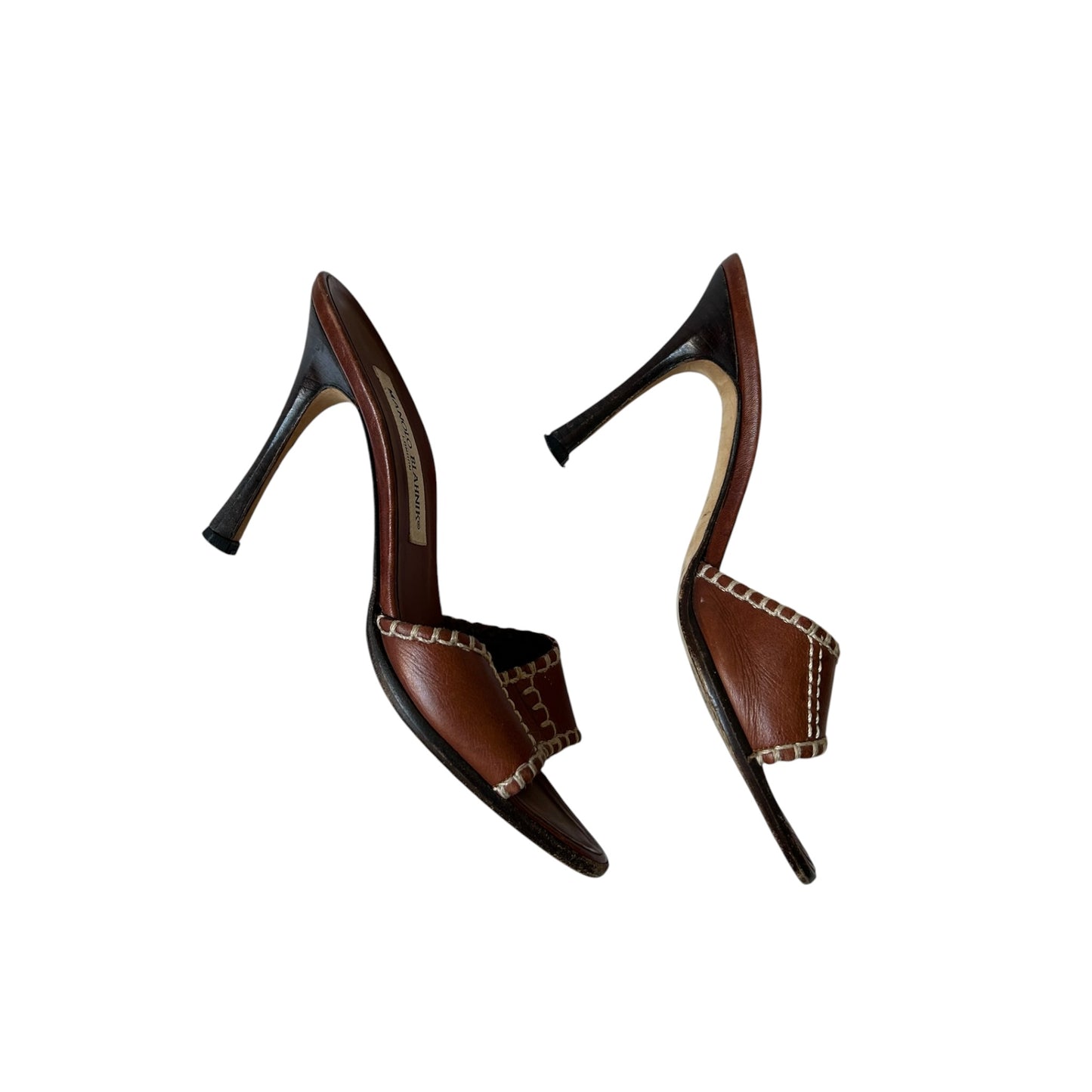 Vintage Manolo Blahnik burgundy mule heels / 37