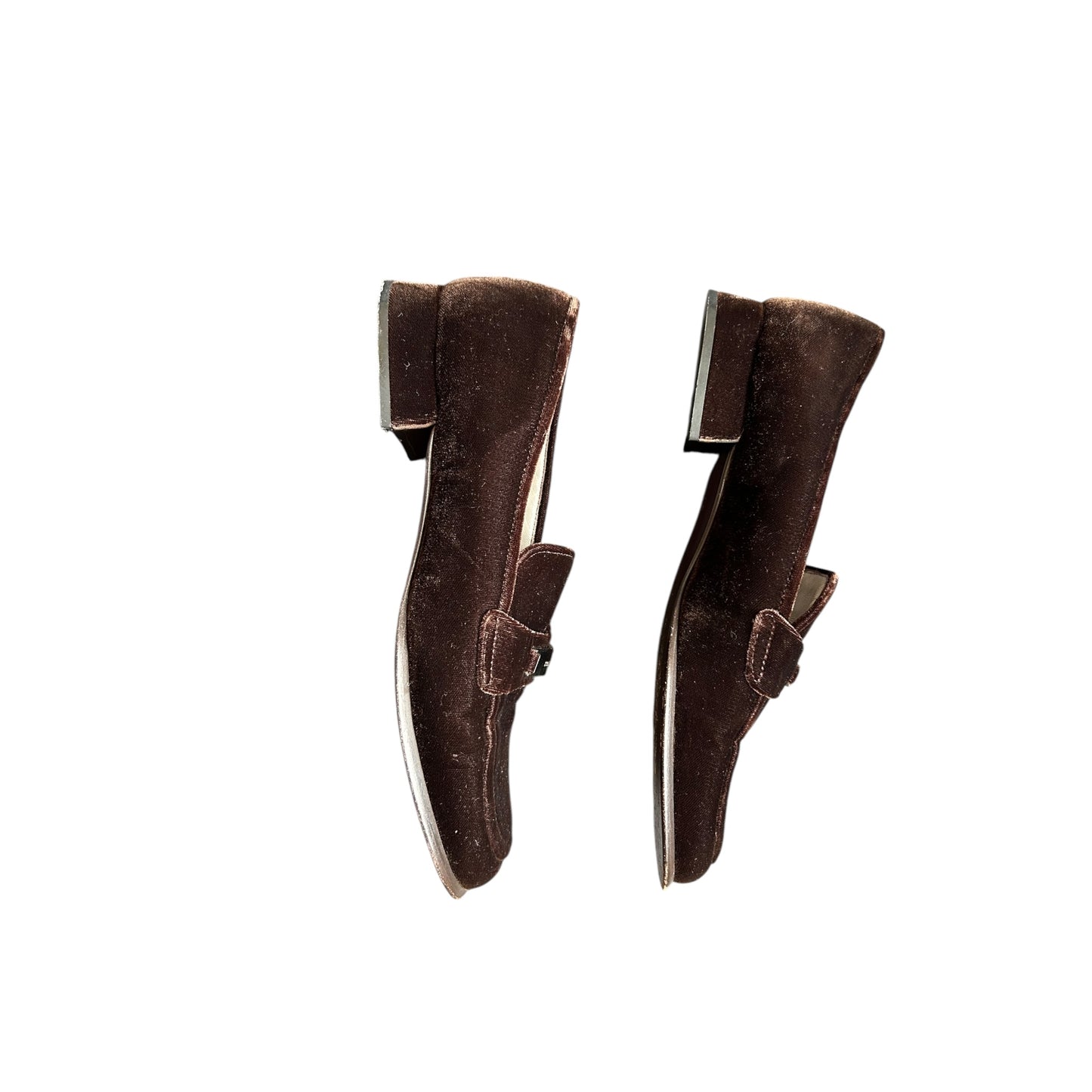 Vintage rare Prada chocolate brown velour loafers / 38