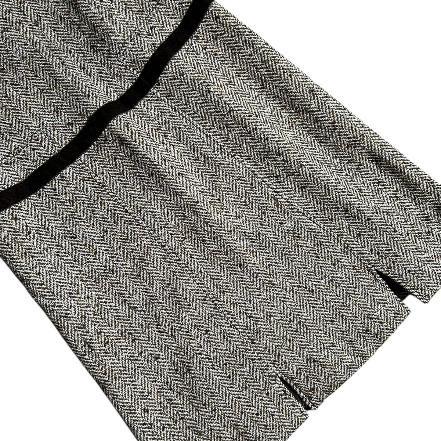 RENTAL ONLY Vintage Valentino 2005 Tweed Dress – Sleeveless A-Line Wool Blend Midi with Black Velvet Trim – Designer Archive Piece