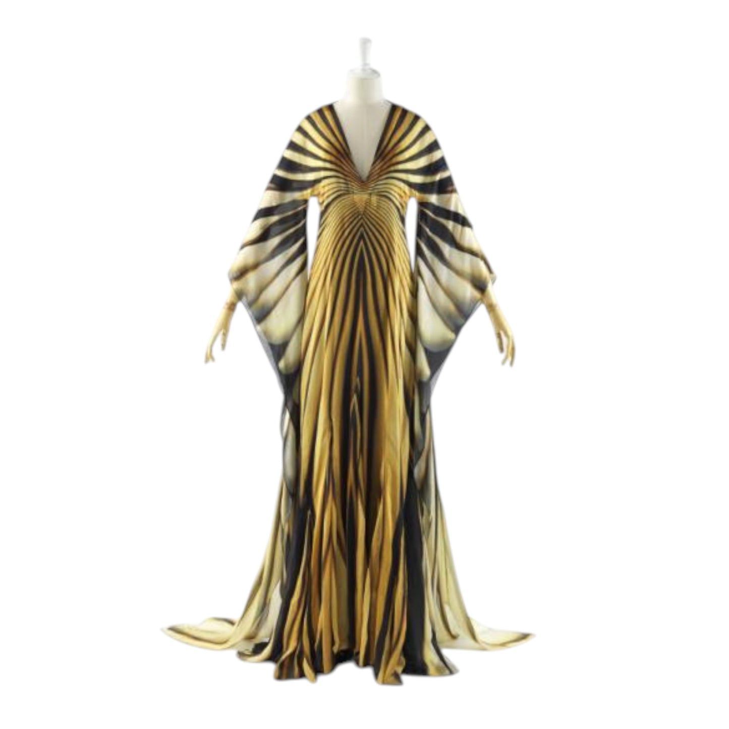 Vintage 2007 S/S ROBERTO CAVALLI SILK
BUTTERFLY GOWN LOOK #44