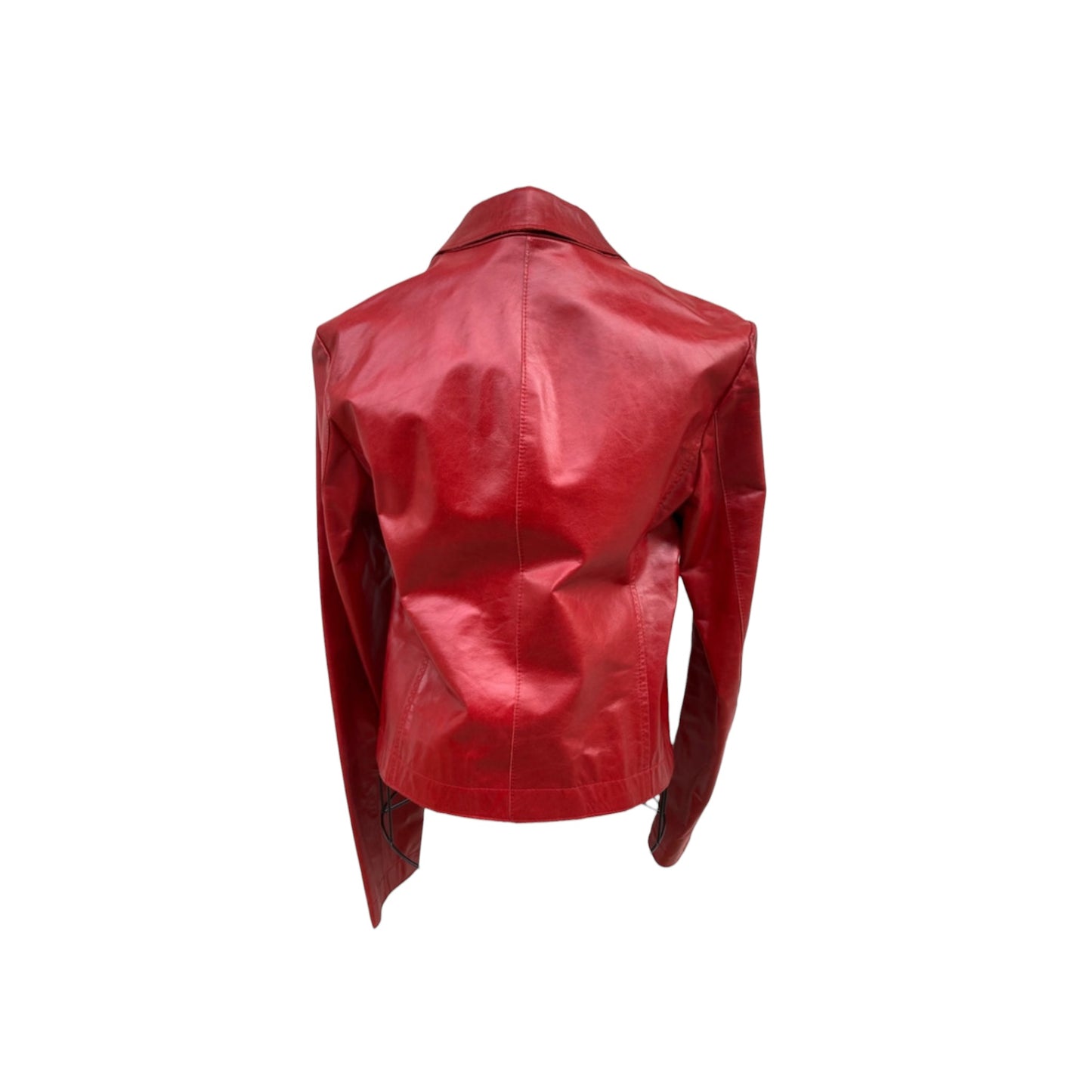 Vintage Roberto Cavalli burgundy leather jacket