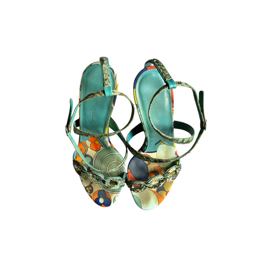 Vintage rare Dolce&Gabbana python multicolored wedges / 37
