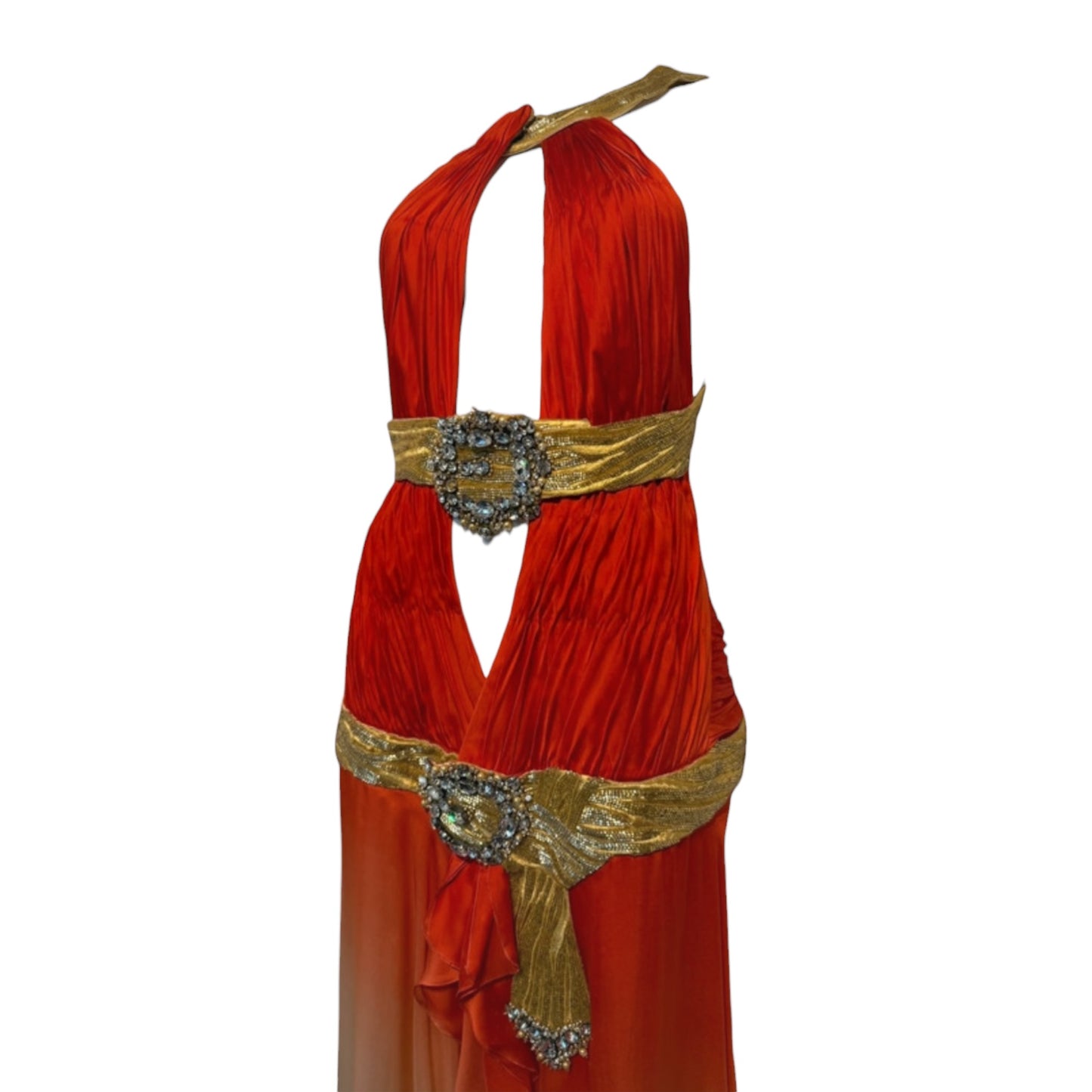 RENAL ONLY Vintage Roberto Cavalli SS 2006 Silk Runway Dress – Gemma Ward – Rare 2000s Designer Gown