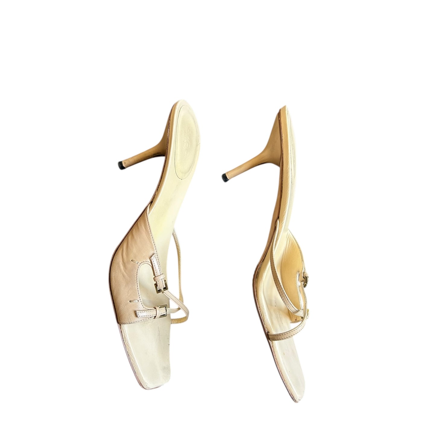 Vintage Gucci by Tom Ford cream mule heels/ 39.5