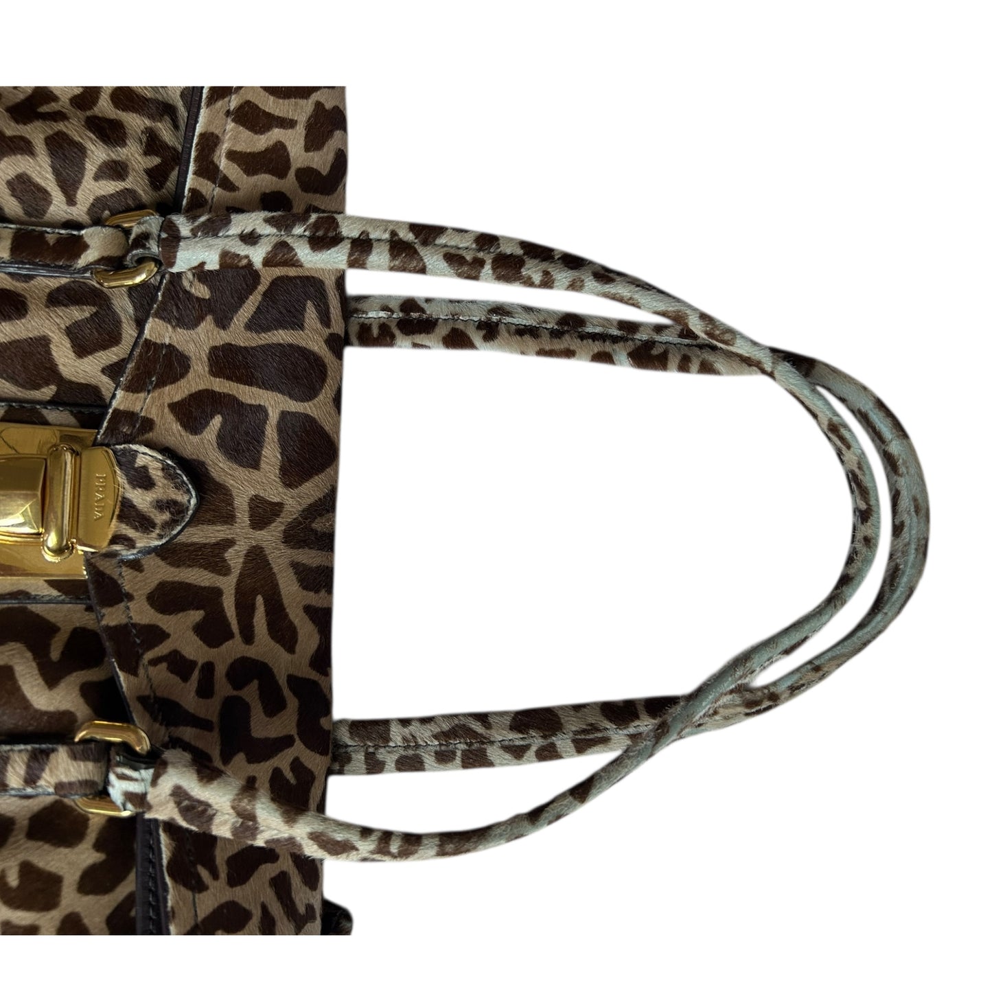 Vintage rare Prada animal print pony hair Giraffe-Print Cavallino Shoulder Bag