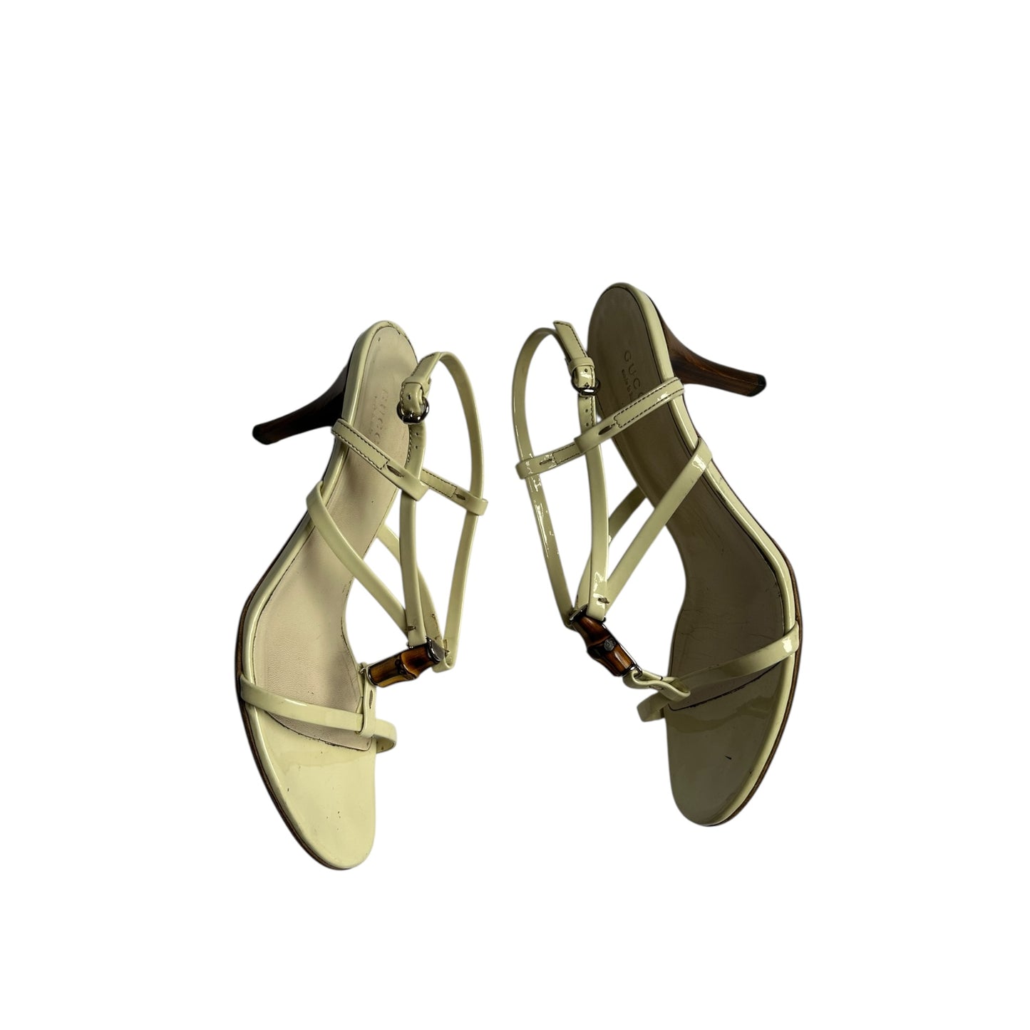 Gucci by Tom Ford cream bamboo sandal heels / 38.5