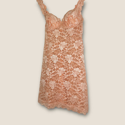 Vintage La perla peach slip dress/ Xs