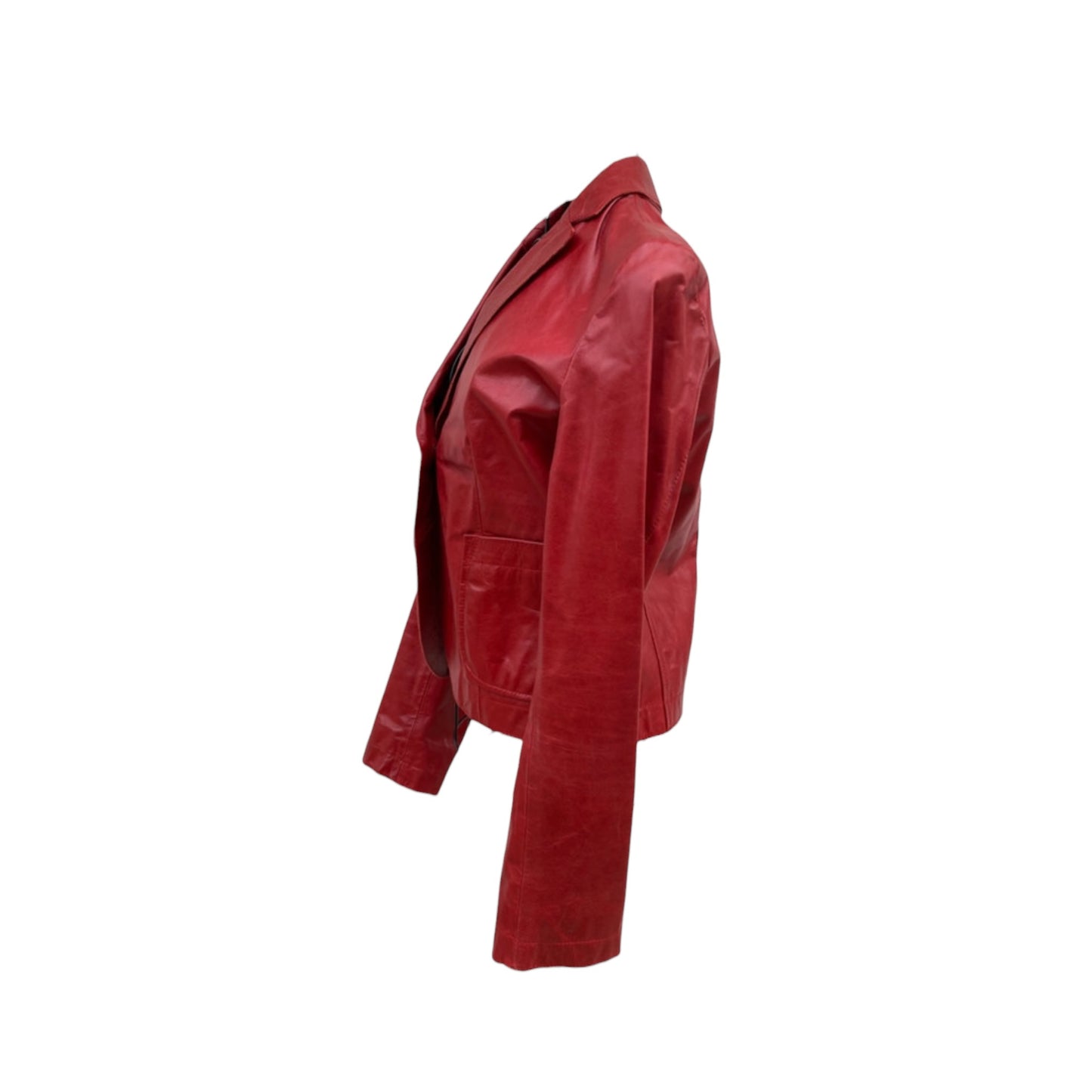 Vintage Roberto Cavalli burgundy leather jacket