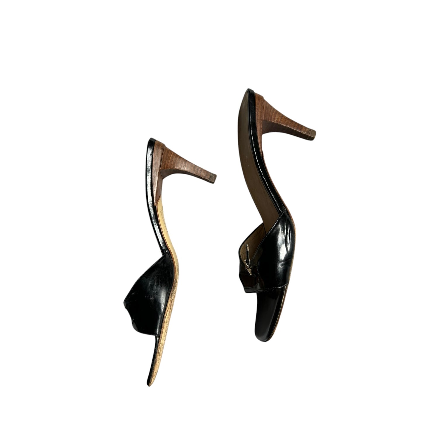 Vintage Gucci by Tom Ford black leather mule heels / 37