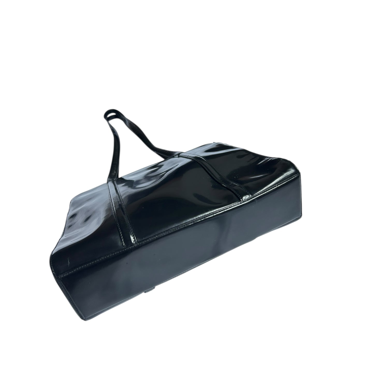 Vintage Prada Spazzolato tote black leather bag as seen on Carolyn Bessette Kennedy