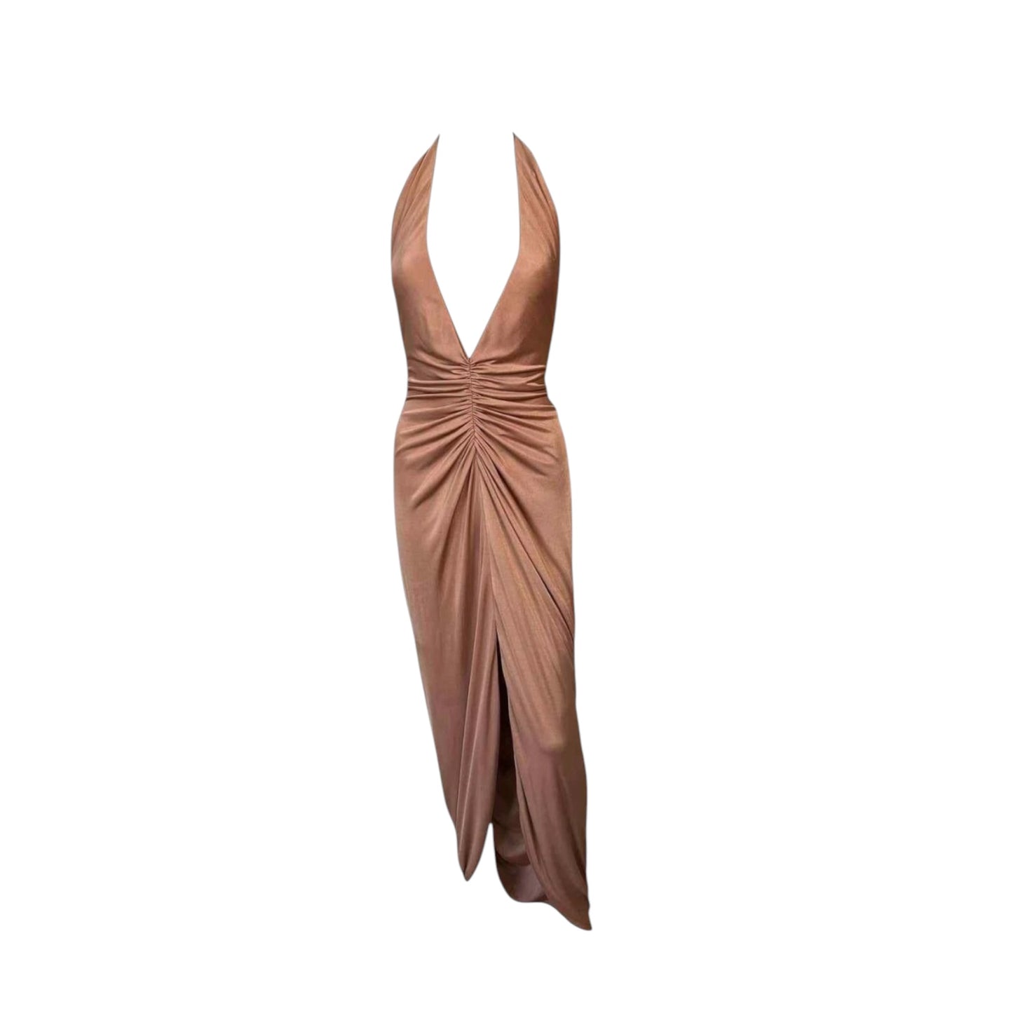 Versace vintage Spring 2005 Runway Ruched Silk Gown in size