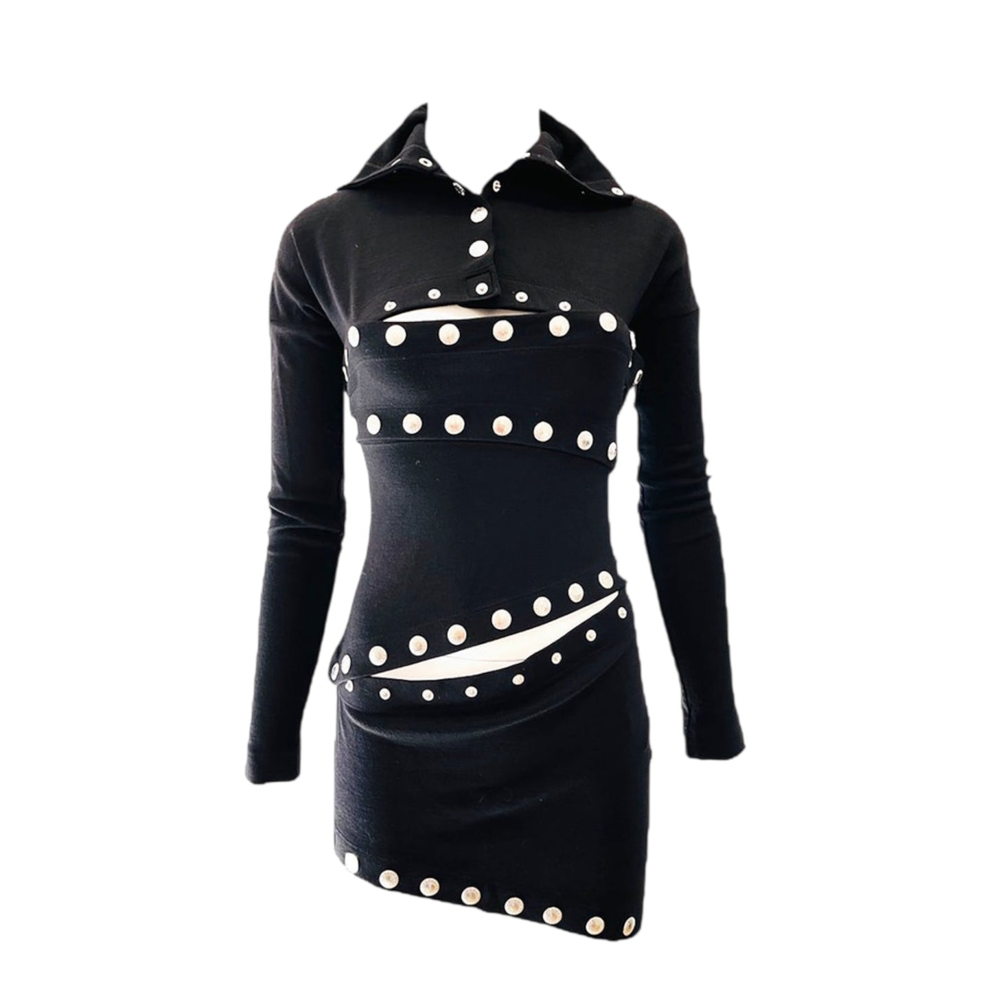 RENTAL ONLY F/W 2003 DOLCE & GABBANA RUNWAY
BLACK SNAPS DRESS