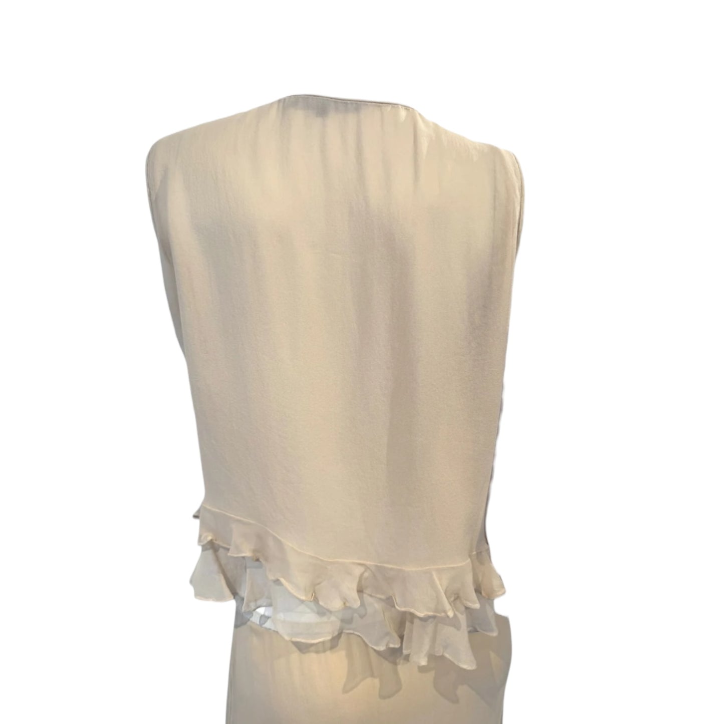 Gucci SS1999 RUNWAY  By Tom Ford Beige Silk Feathers Trim 2 piece Set