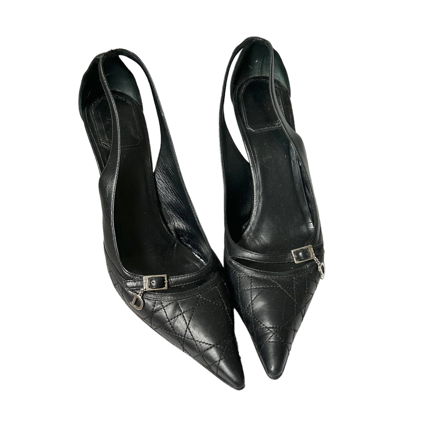 Vintage Dior black leather pumps