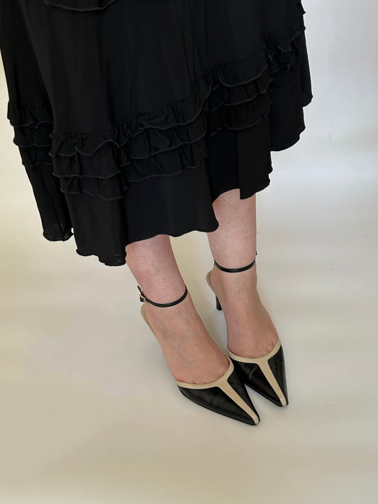 Vintage Gucci by Tom Ford two tone strap ankle heels / 40.5