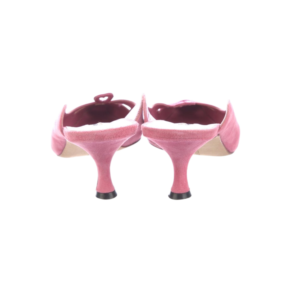 Vintage Manolo Blahnik pink suede floral mules / 39.5