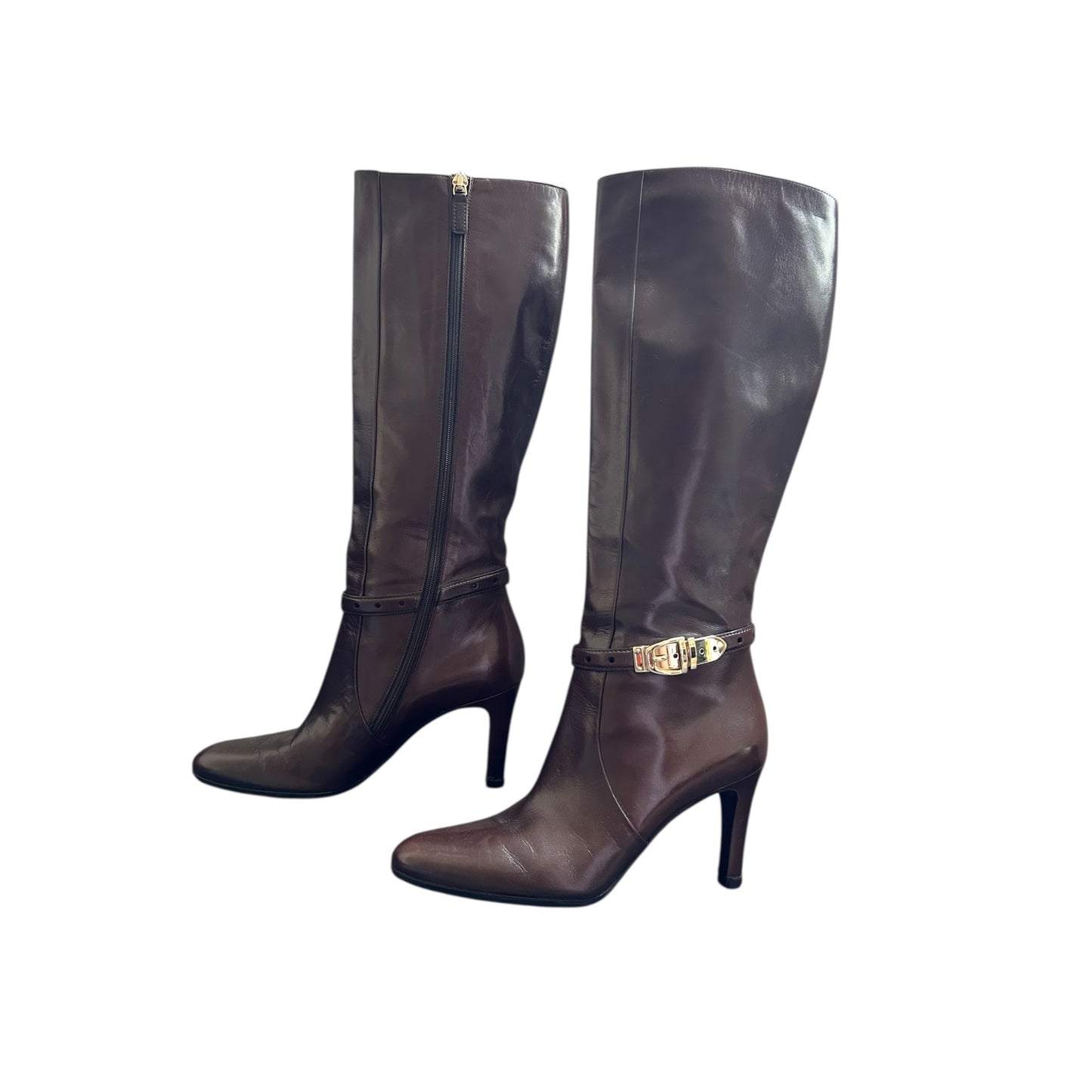 Vintage Gucci FW 1999 brown leather knee high boots / 36