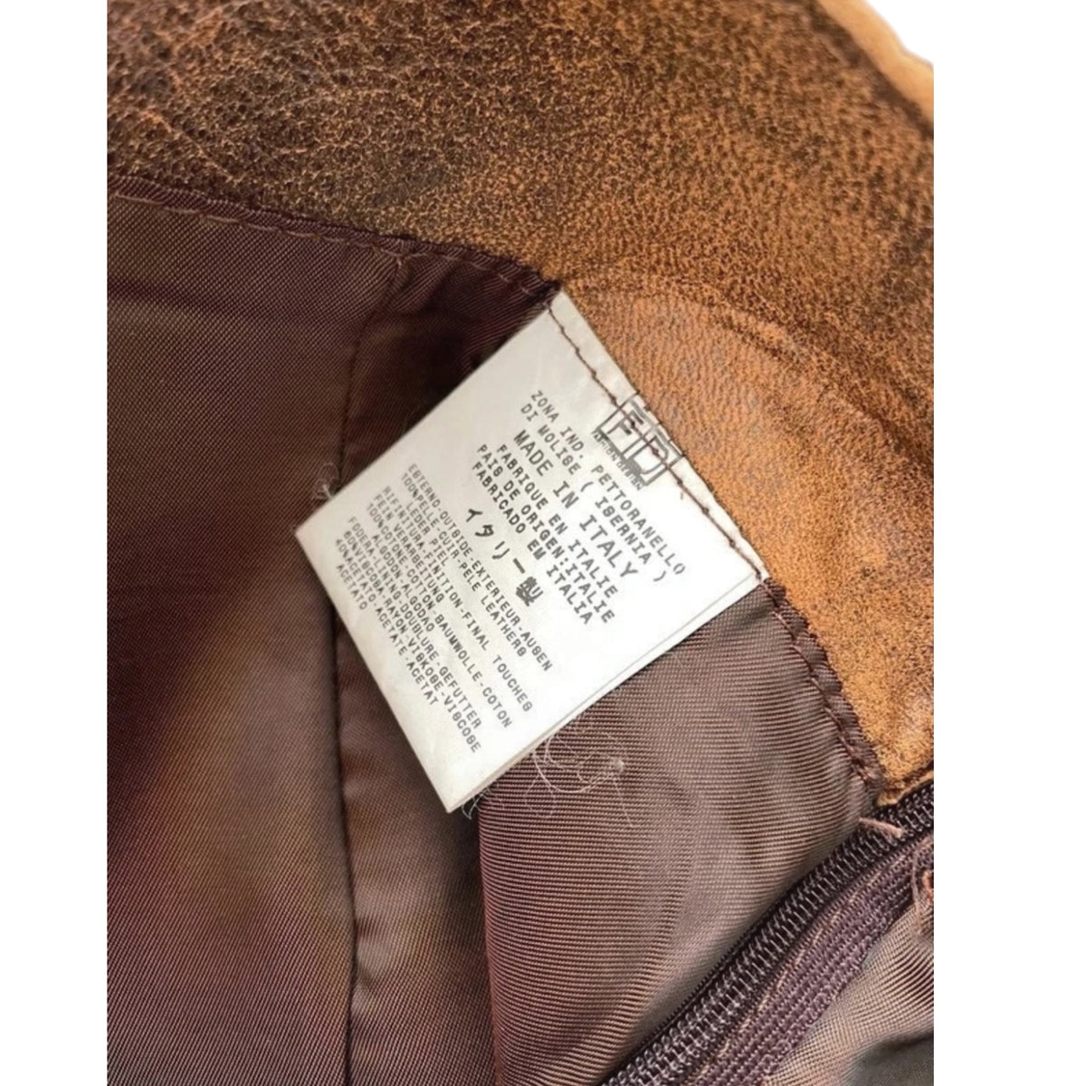 Vintage Cavalli AW05 asymmetrical brown leather skirt