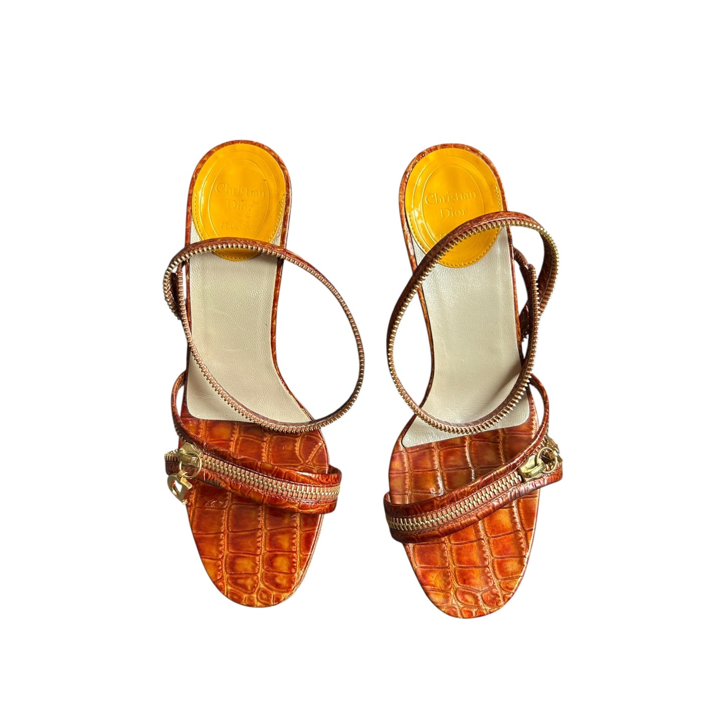 Vintage Dior SS01 croc patent heels by John Galliano / 36.5