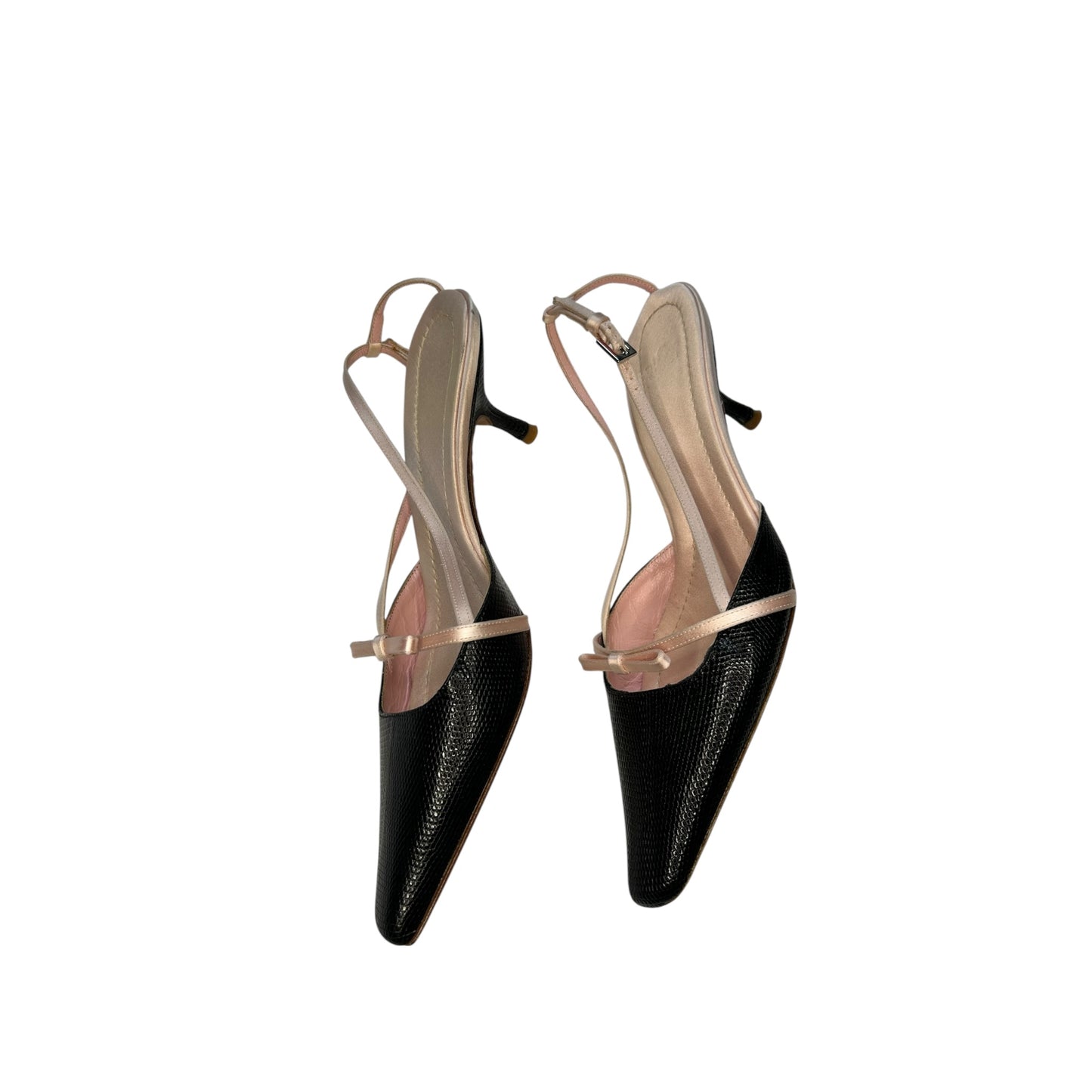 Vintage Valentino bow tie pyton sling back heels/ 36