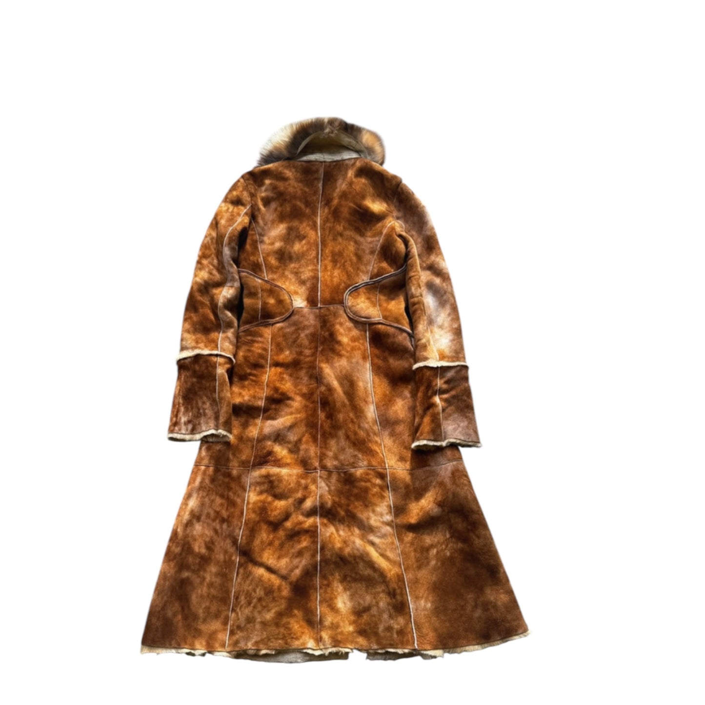 Vintage 90s Roberto Cavalli camel skin faux fur coat