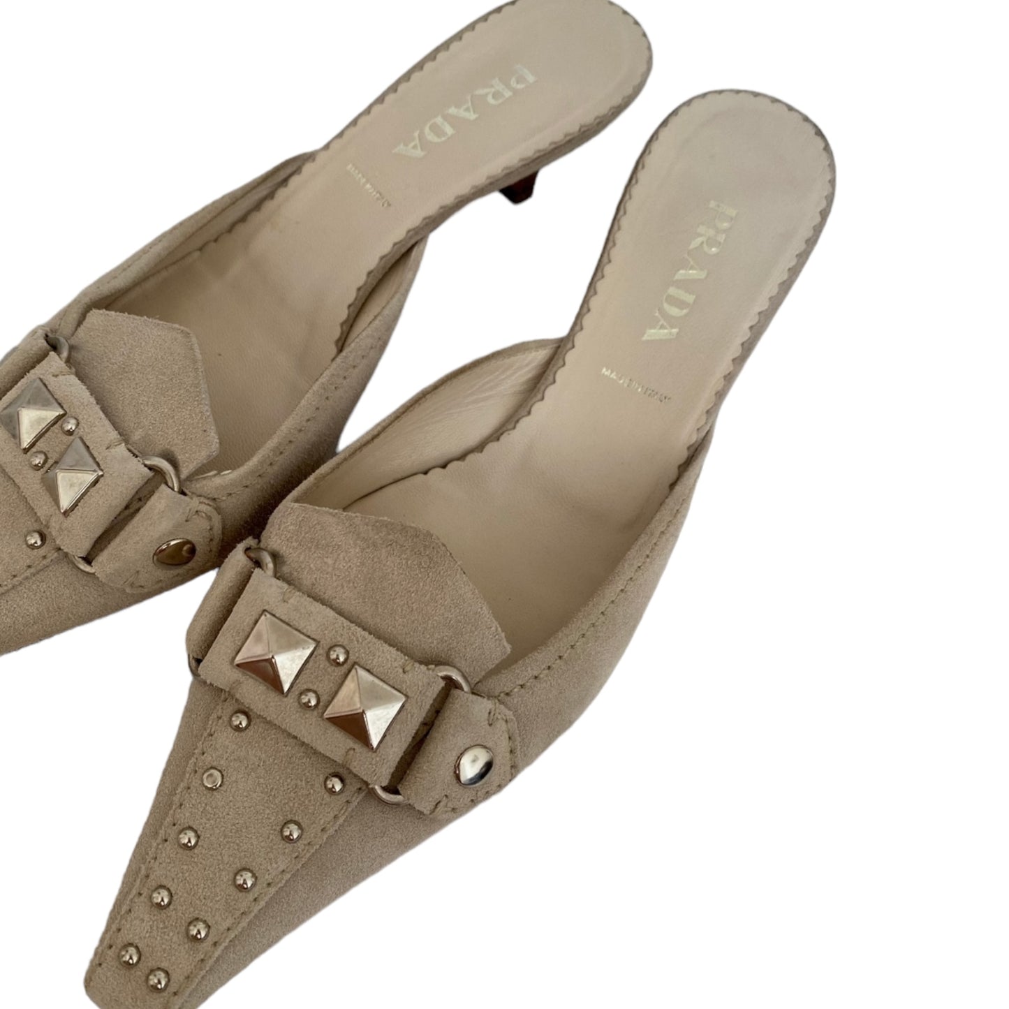 Vintage Prada suede kitten heels