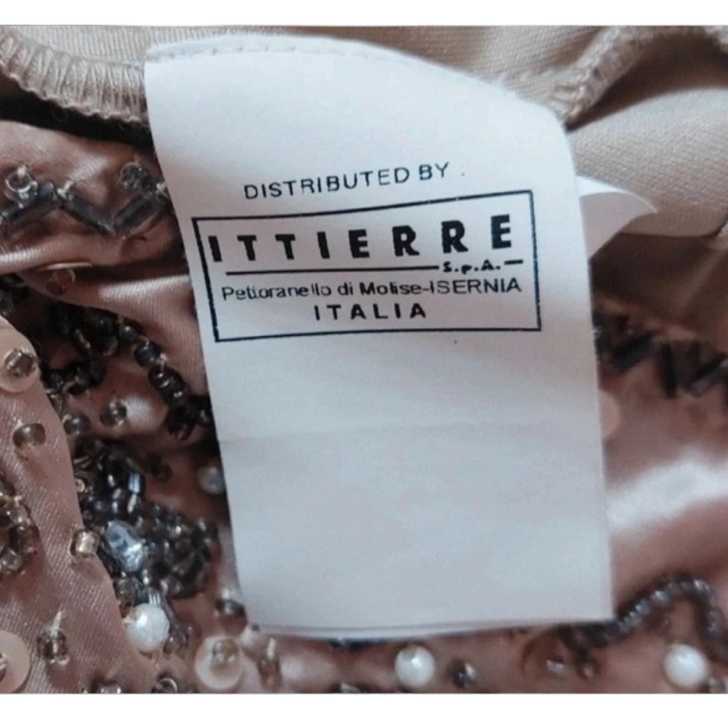 Vintage Versace beige silk beaded 90s dress