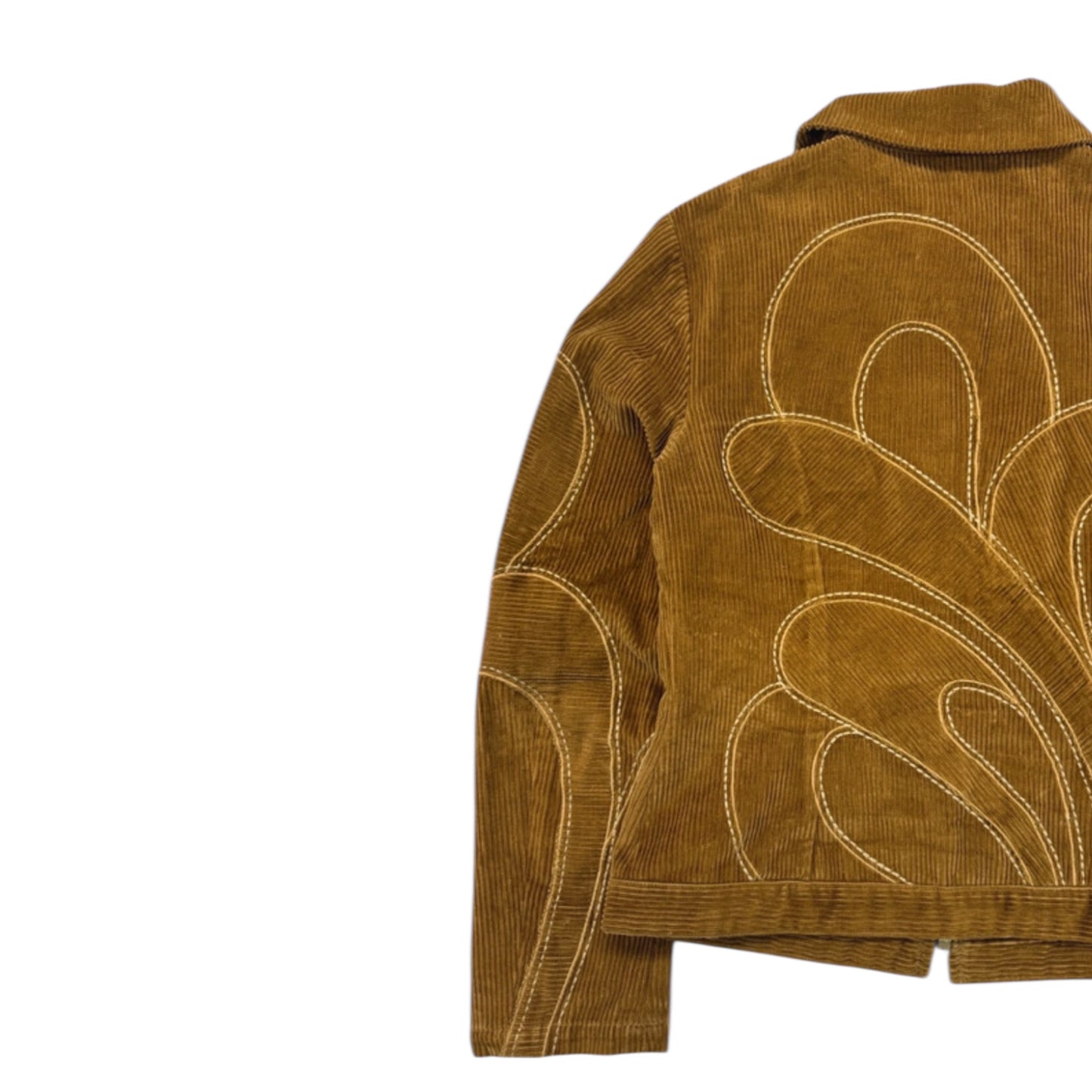 Vintage Dolce & Gabbana FW02 brown corduroy jacket with distinct white contrast stitching details