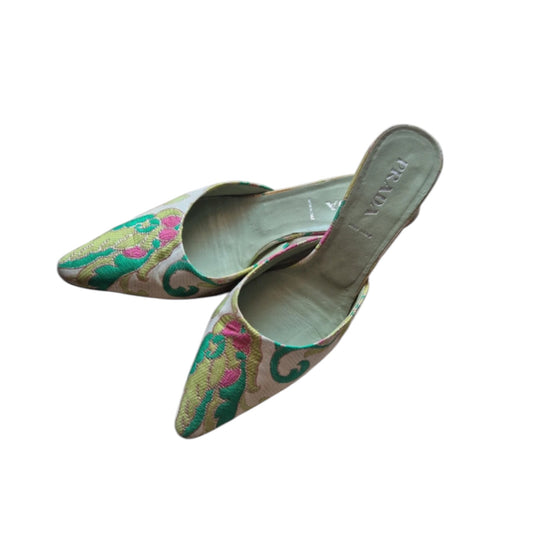 Vintage rare Prada jacquard multicolor mules / 37