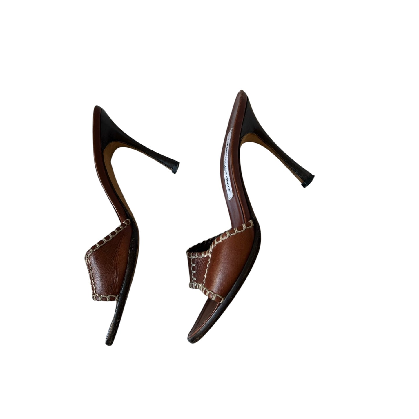 Vintage Manolo Blahnik burgundy mule heels / 37