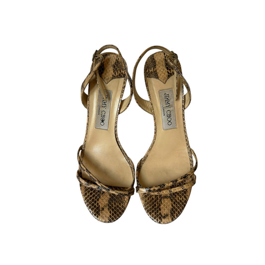 Vintage Jimmy Choo python strap sandal heel / 37