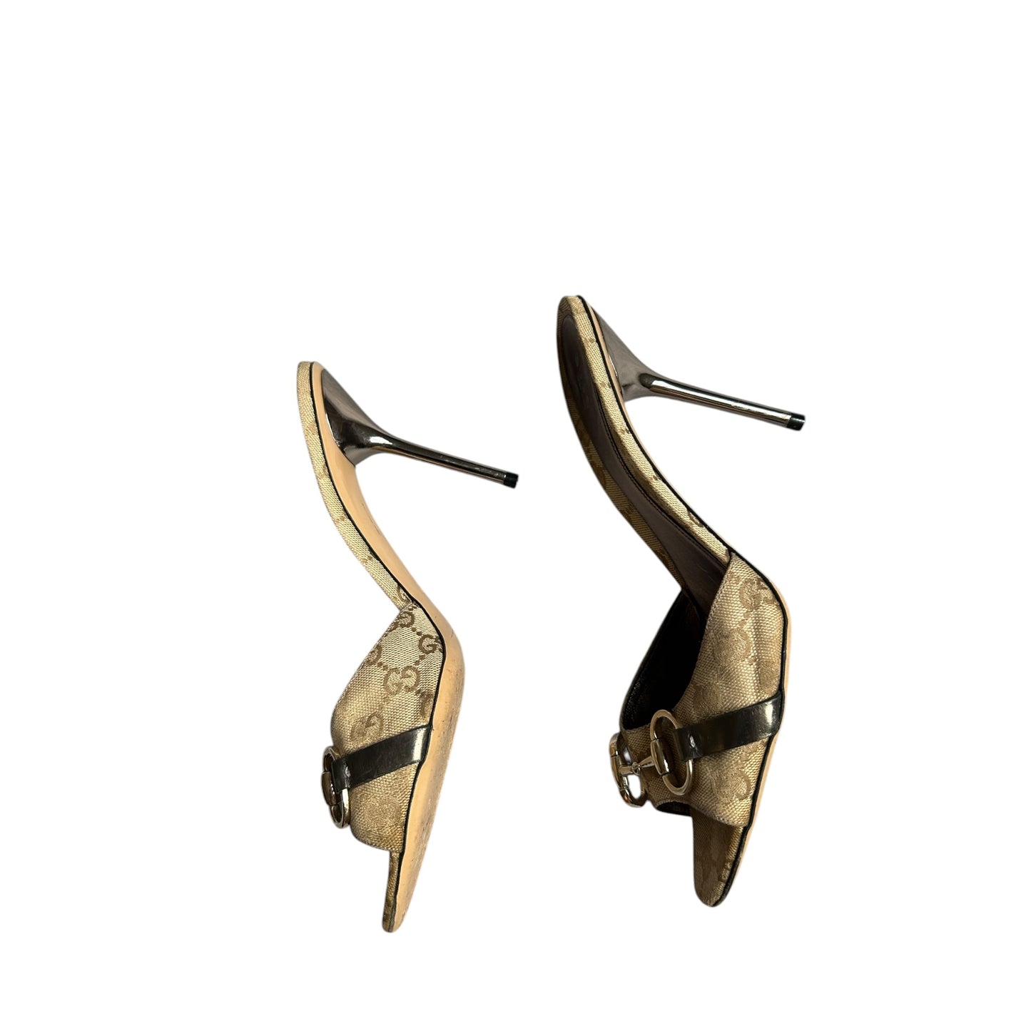 Vintage Gucci by Tom Ford monogram horse-bit mule heels / 41