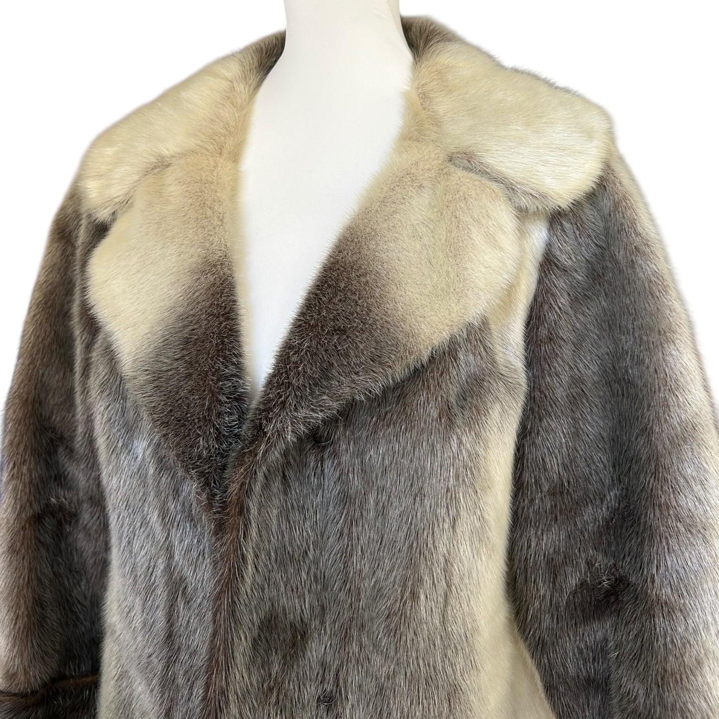 Vintage two tone ombré fur coat