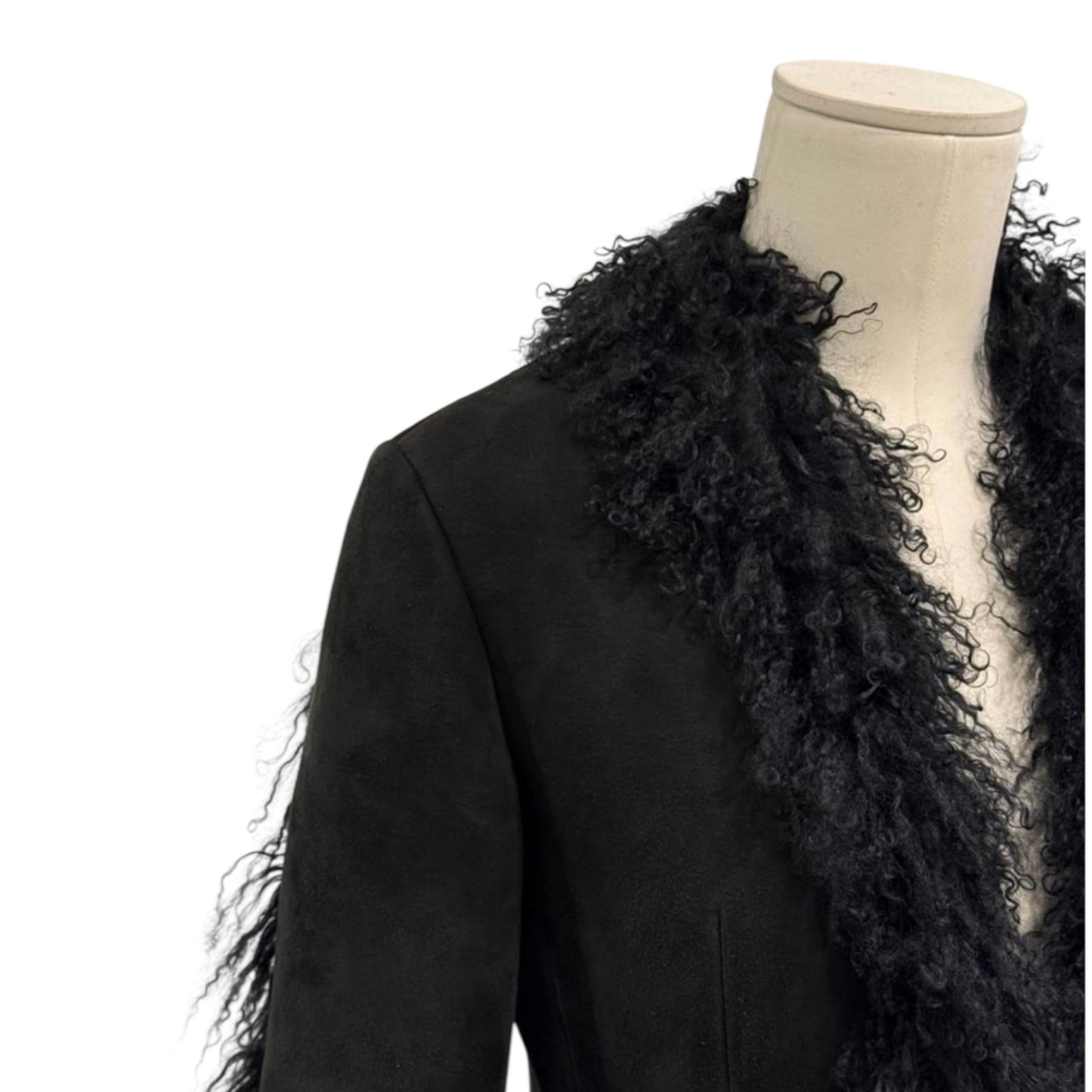 Gucci FW1999 Black Shearling Fur Trim Runway Coat – Tom Ford Era