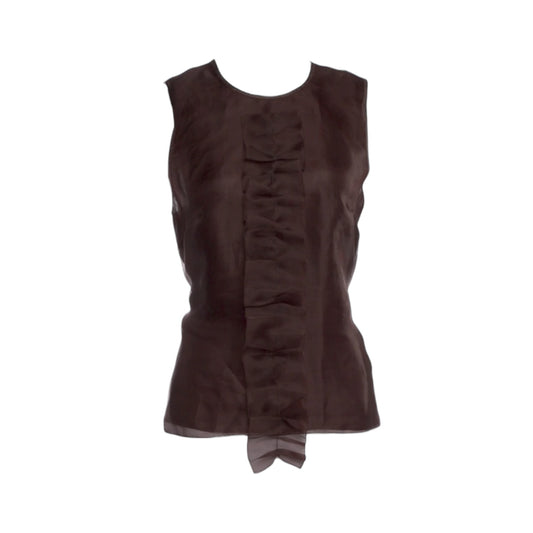 Vintage Prada brown 100% silk SS 2002Runway Top